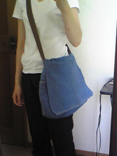 ジーンズをバッグにリメイク