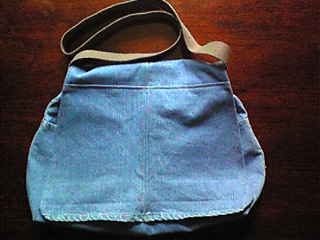 ジーンズをバッグにリメイク