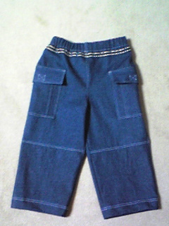 エプロンを子供服にリメイク『カーゴパンツ」