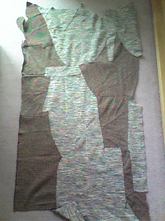 はぎれをつなげてクッションカバー