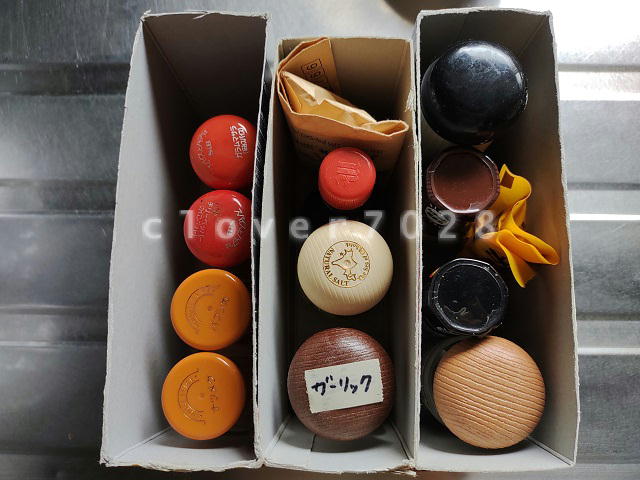 空き箱で調味料を整理